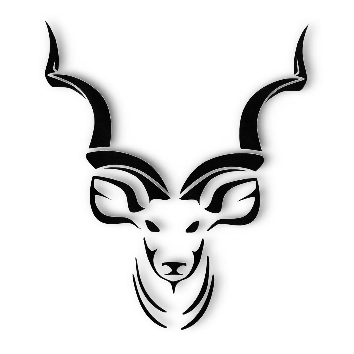 TrendSpire Kudu Head Vinyl Stickers - Set of 2 - Black