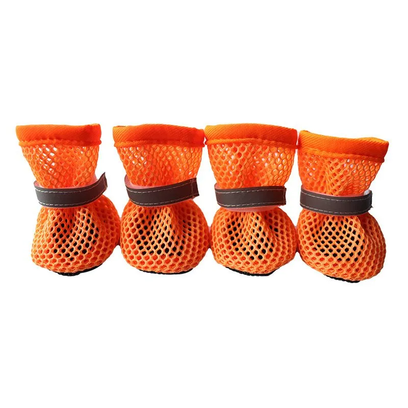 Orange Non-slip Breathable Wear-Resistant Pet Dog Shoes Soft Sole
