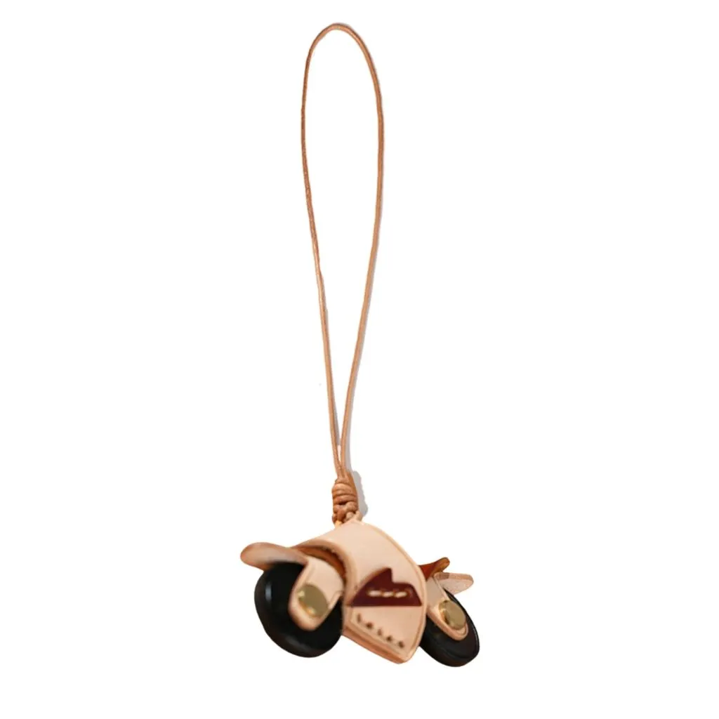 Cute Motorcycle Keychain Accessory Phone Charm Adornment For Bags And - White