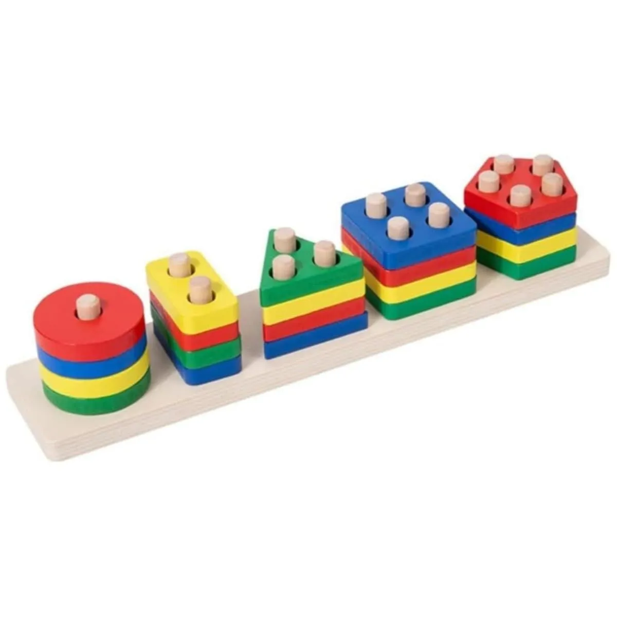 Wooden Shape Sorter Board - 21 Piece Educational Toy