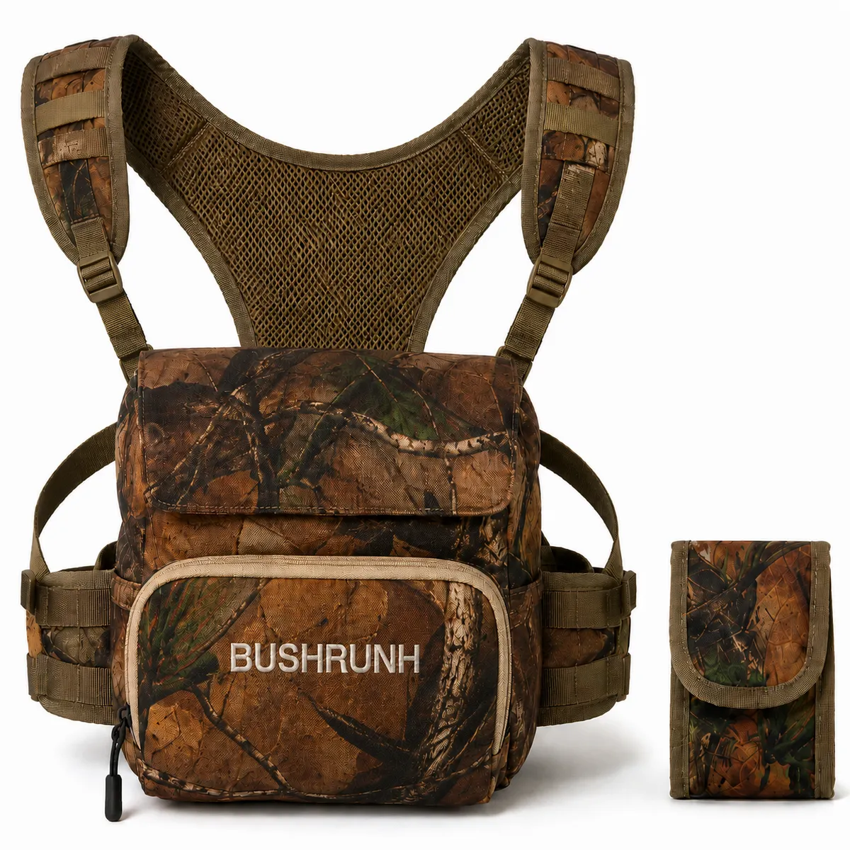 Outdoor Chest Pack Harness Bag for Hunting, Hiking & Birding - Brown Camo