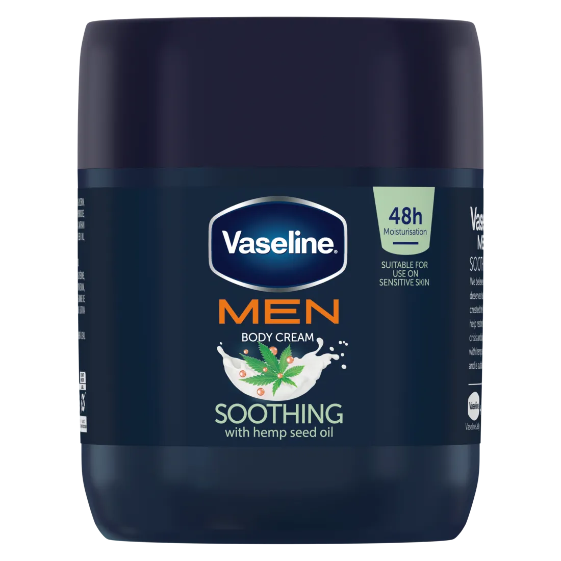 Vaseline MEN Hemp Seed Oil Soothing Body Cream for Sensitive Skin 400ml