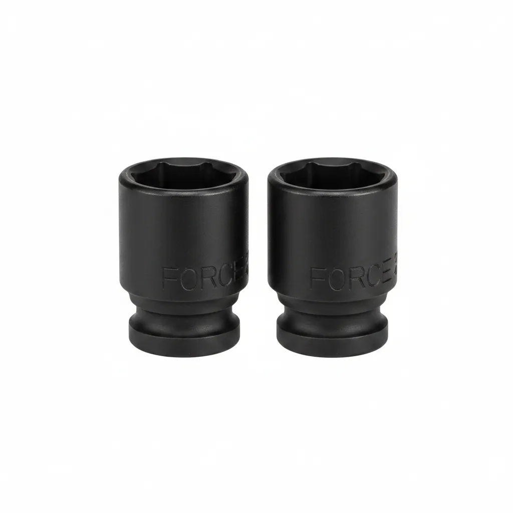 Force 1/2-inch 6 Point Impact Socket 28 mm - Durable Alloy Steel - 2 Pack