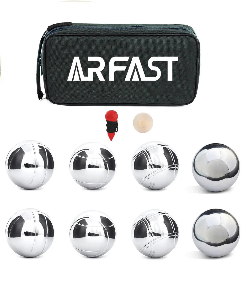 ARFAST - 8 Metal Balls Boule Game Set With Storage Bag
