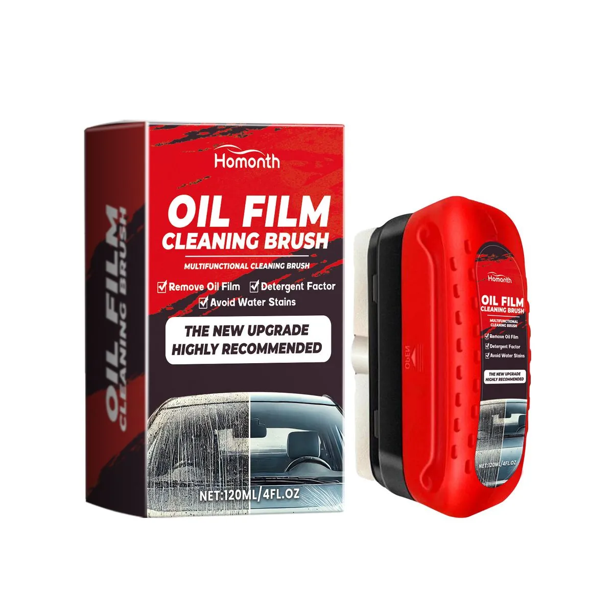 Car Windscreen Oil Film Cleaner with Brush - Glass Cleaning Solution - 1PC