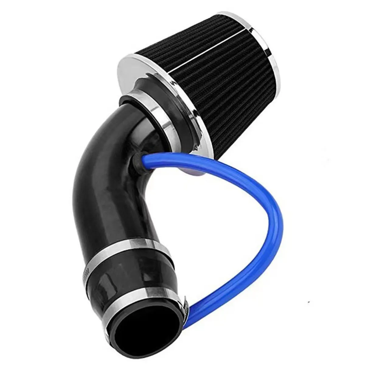 3" Car Cold Air Intake Pipe Kit Automotive Filter Induction High Flow Hose - Black