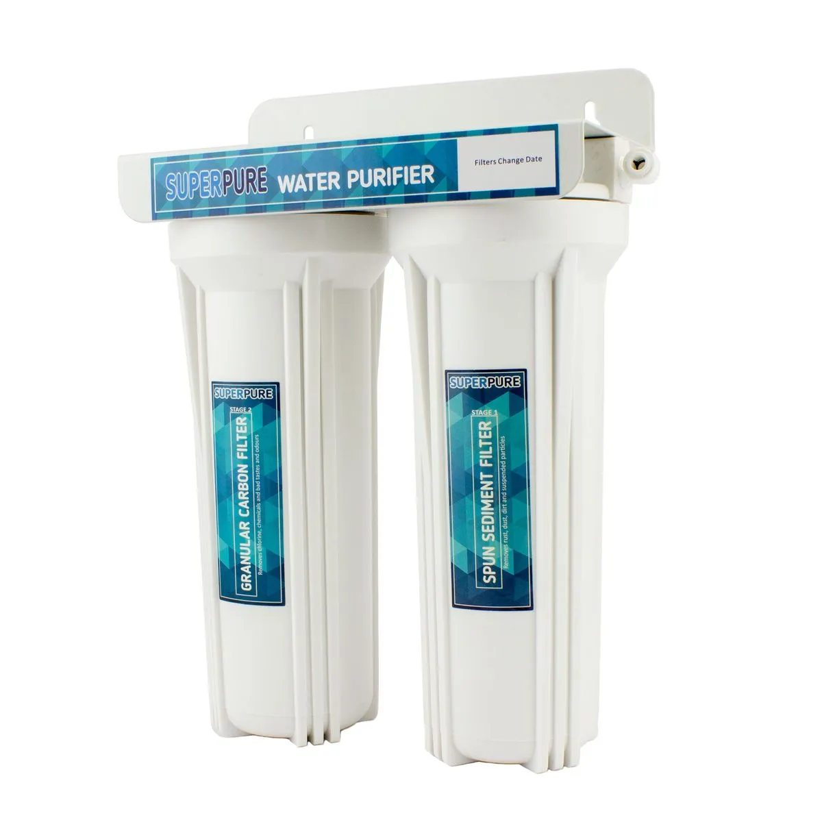 SUPERPURE 2-Stage GAC/PP Under Counter Water Filter - White
