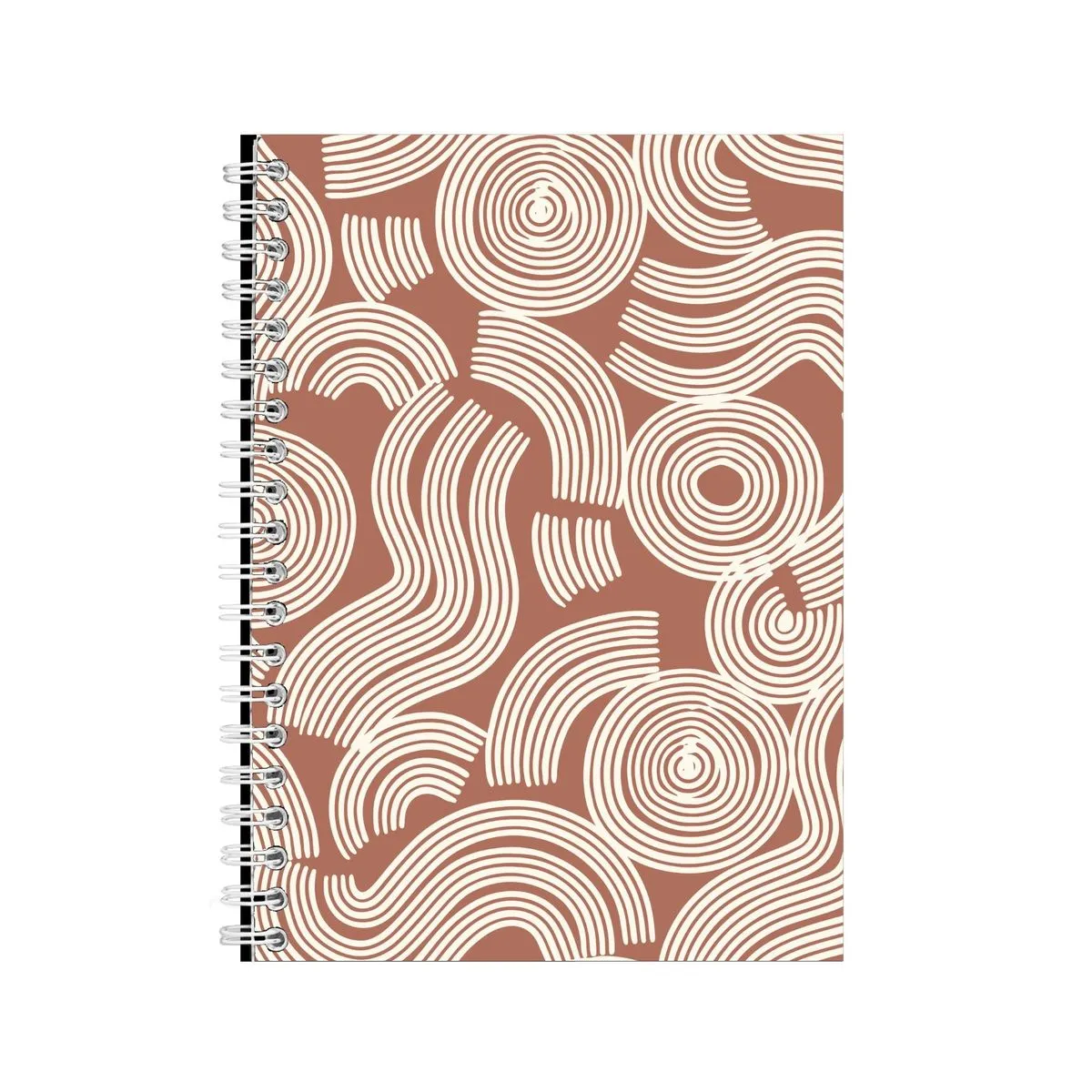 Pink Rakes A5 Notebook Spiral Lined Abstract Boho Graphic Notepad Gift 158