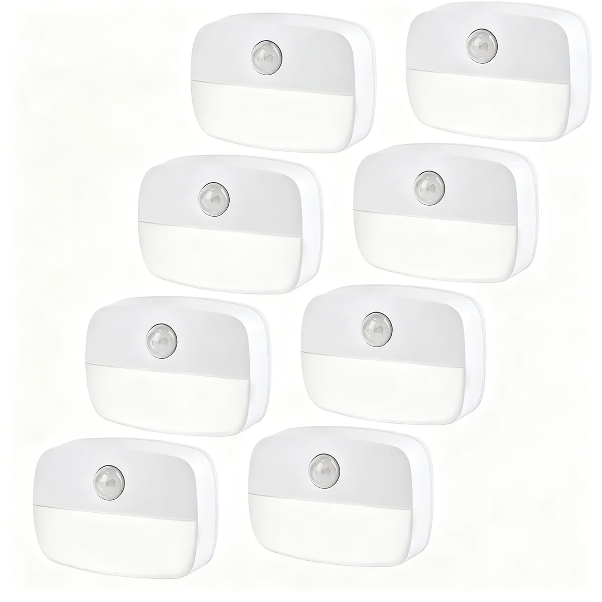 LED Sensor Night Lights (8 Pack) - Battery-Powered - Indoor Use