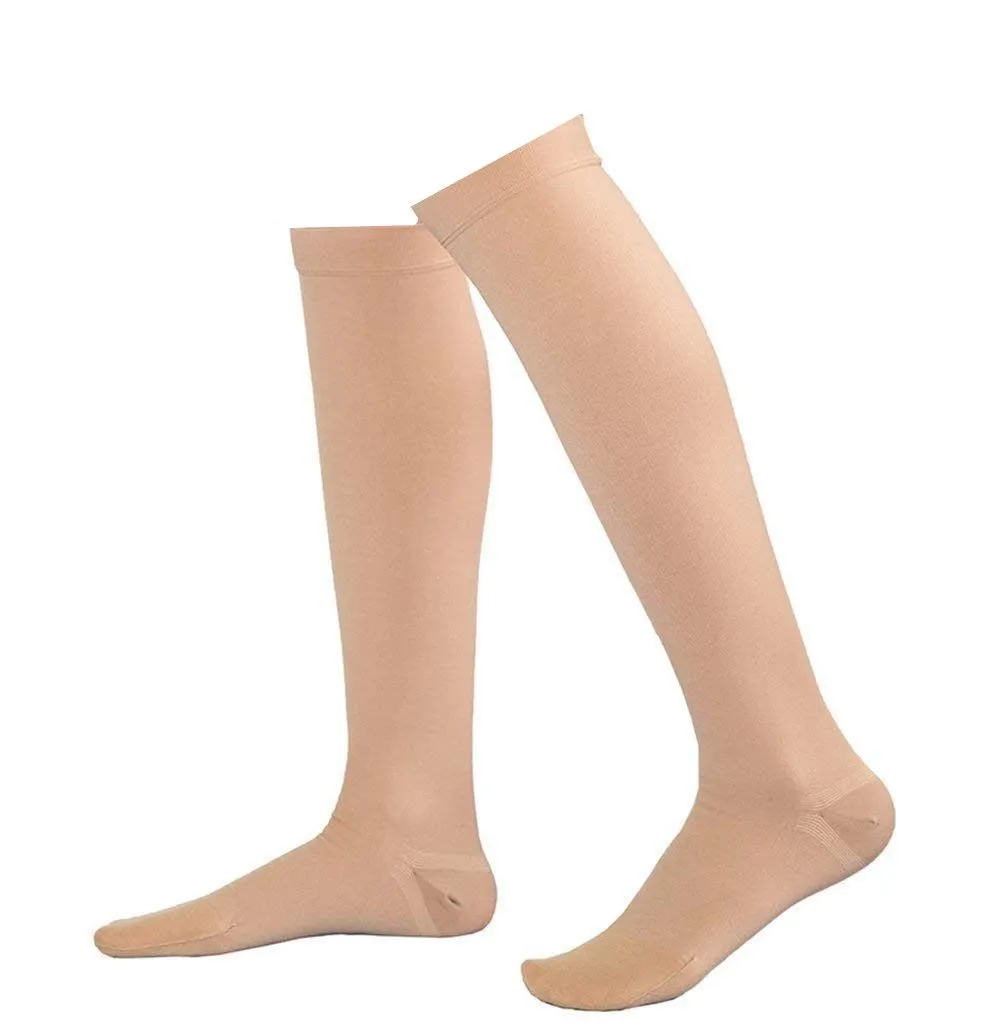 Close-Toe Knee High Compression Socks for Edema, Shin Splints, Travel