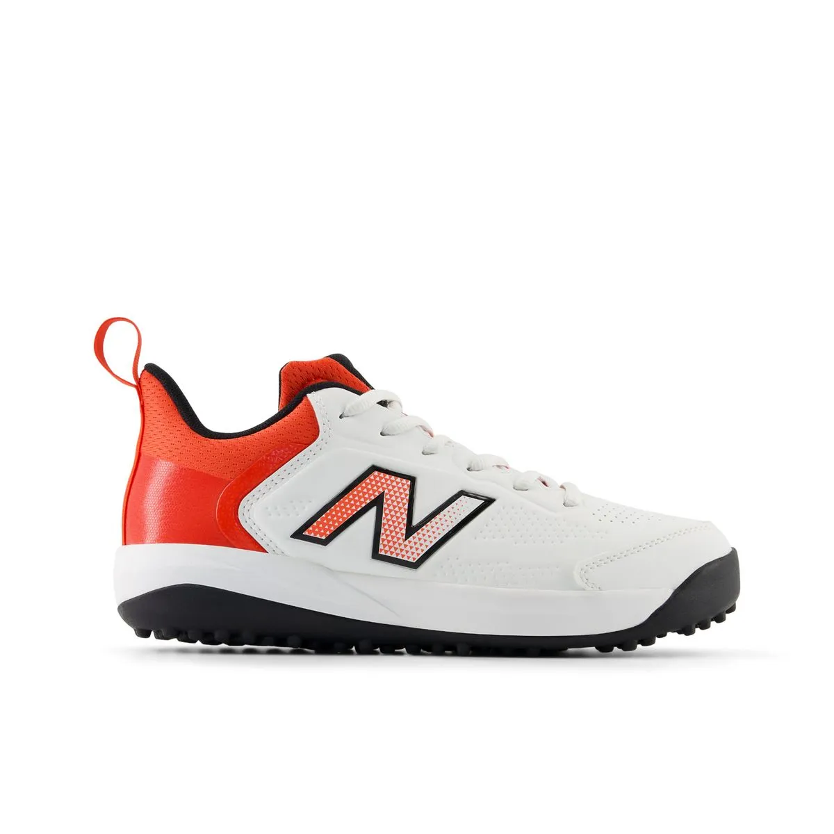 New Balance Youth 4020 v6 Cricket Turf Shoes - White/Neo Flame/Black
