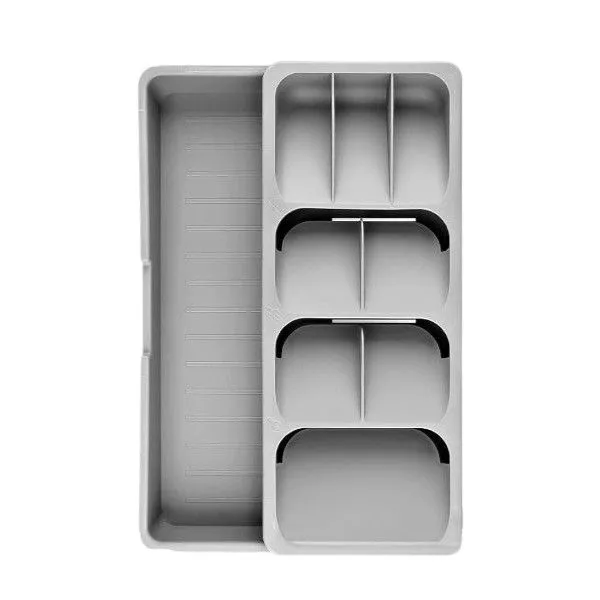 Expandable Kitchen Drawer Organizer Tray - Grey