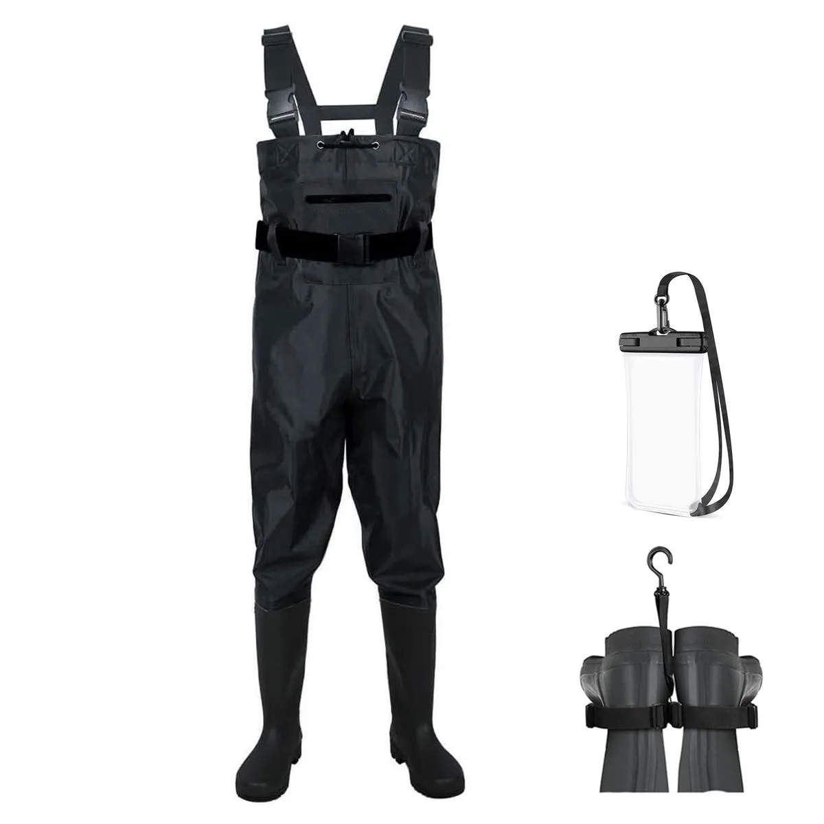 Fishing Or Hunting Chest Wader With Bootfoot - 40-Black
