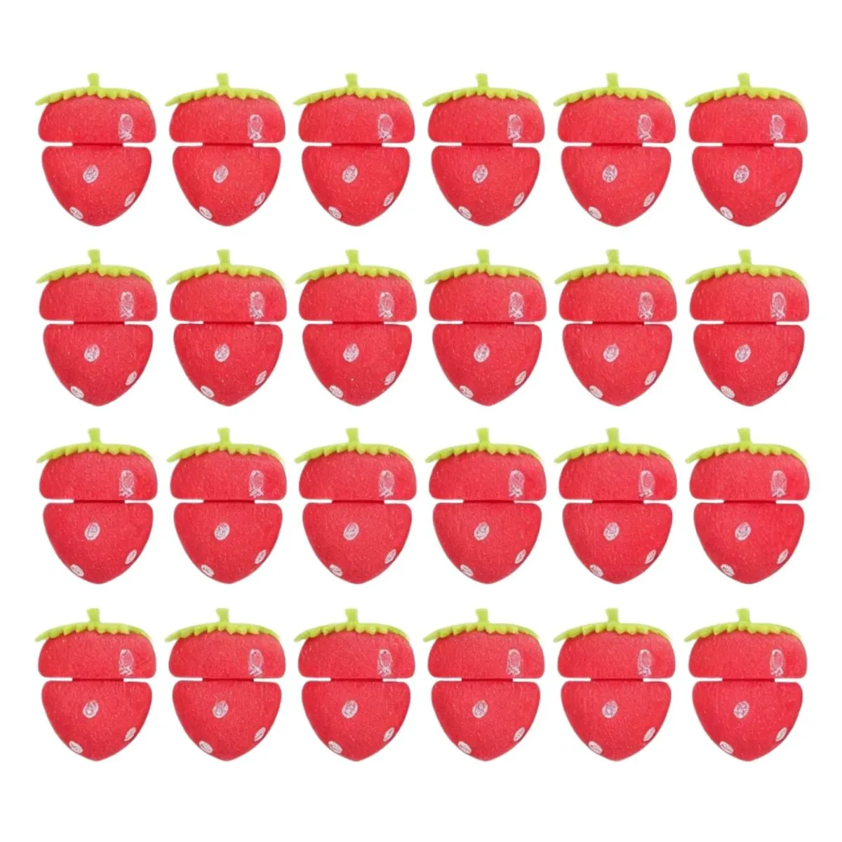 24Pcs Strawberry Heatless Curlers,Strawberry Hair Curlers
