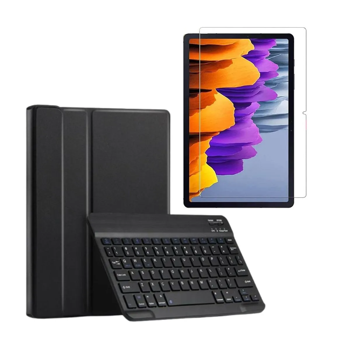 Keyboard Case & Screen Protector Combo Compatible with Samsung S9FE-Black