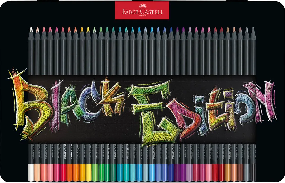 Black Edition: Supersoft lead, colour pencils -Tin 36