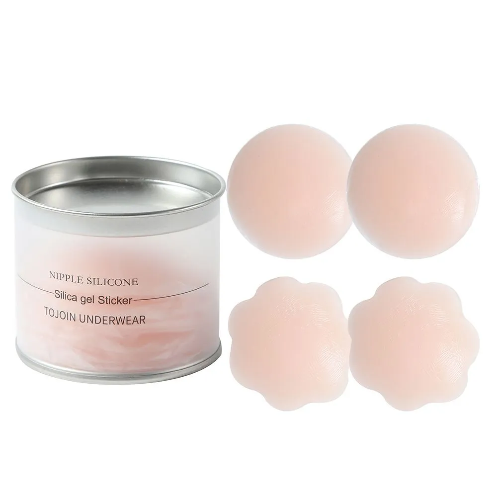 8 Pairs Flower and Round Shape Silicone Nipple Covers With Case -YKR066