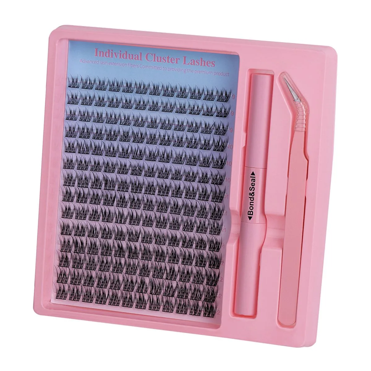 168 Pieces DIY Cluster Lash Kit with Bond and Seal - 9-12mm Individual