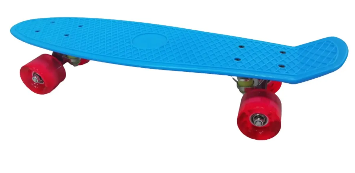 Skateboard - Durable , Easy to Control with Light Up Wheels. - Blue, Red