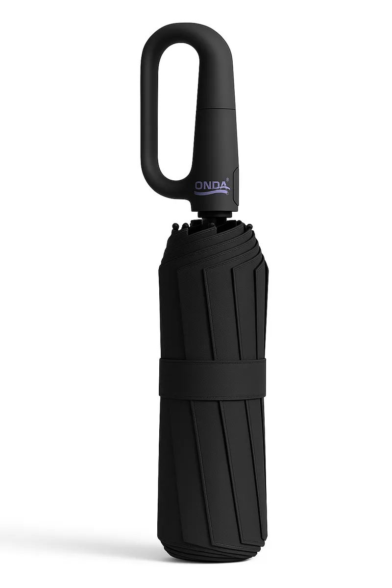 Premium Compact Umbrella - Windproof & Lightweight - Black