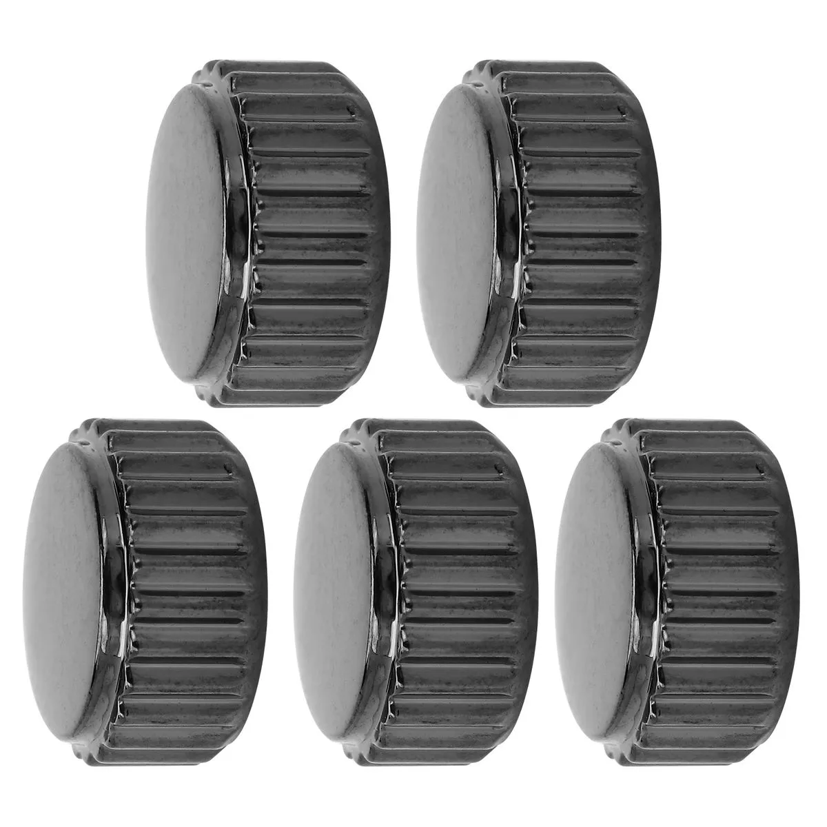 Replacement Watch Crown Set Black 6mm Steel Parts