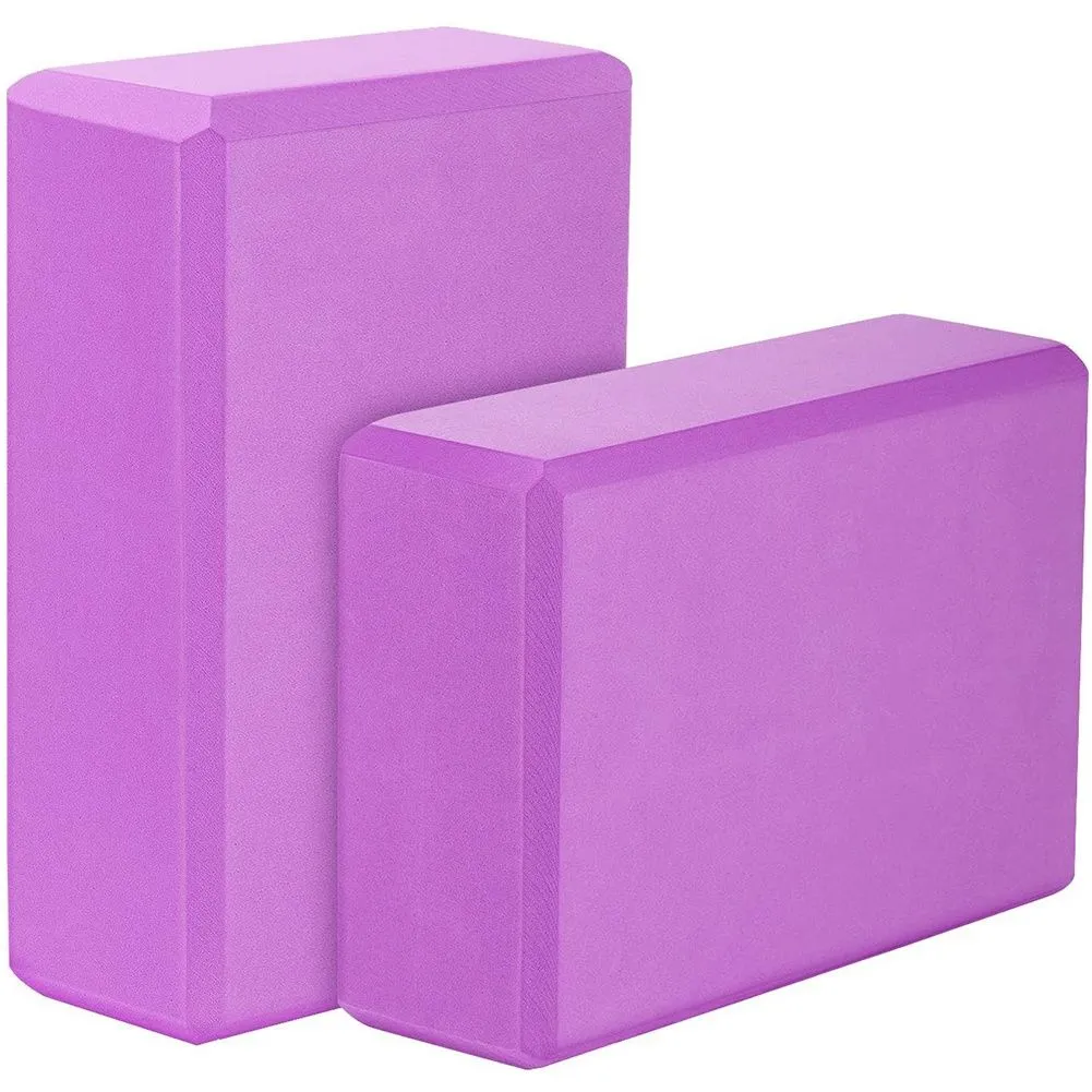 Yoga Blocks 2 Pack Eva Foam Yoga Block Exercise Bricks Purple