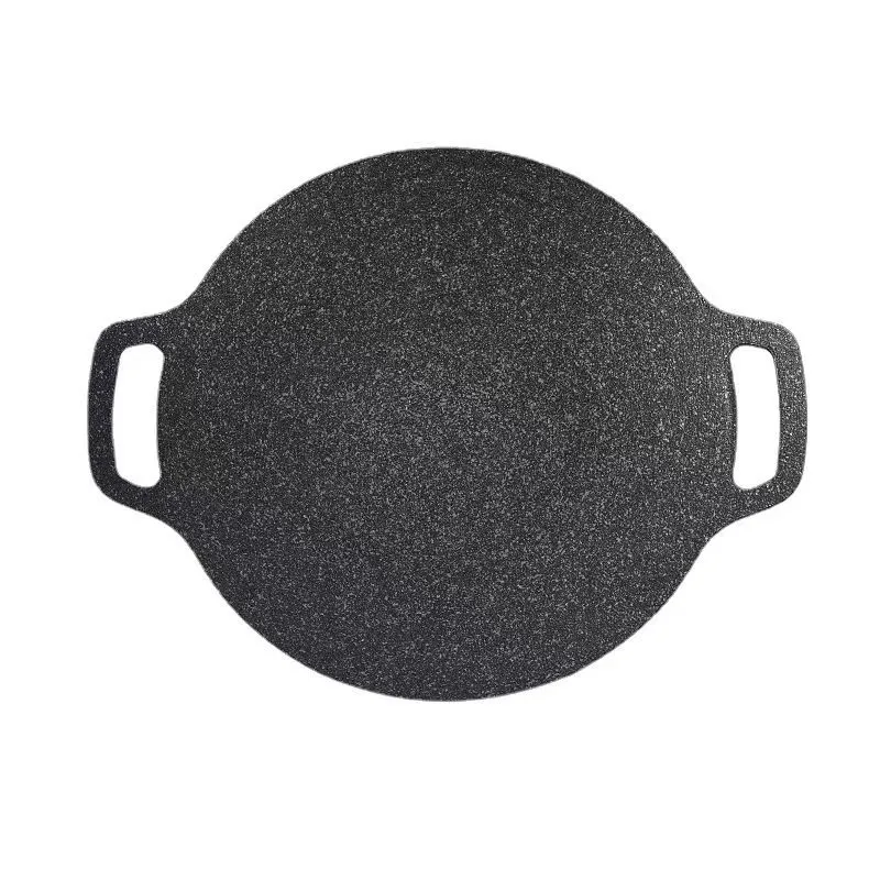 BBQ Grill Pan with Nonstick Coating, 36cm Round BBQ Griddle