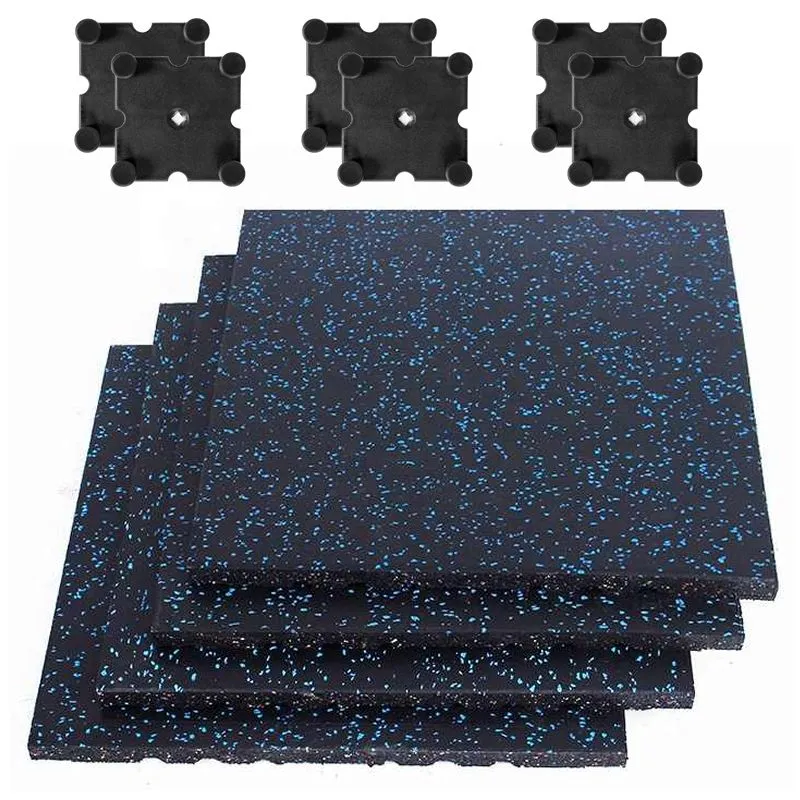 Gym Tile Flooring Mats 50 x 50cm - 4 Piece Set + 6 Connectors