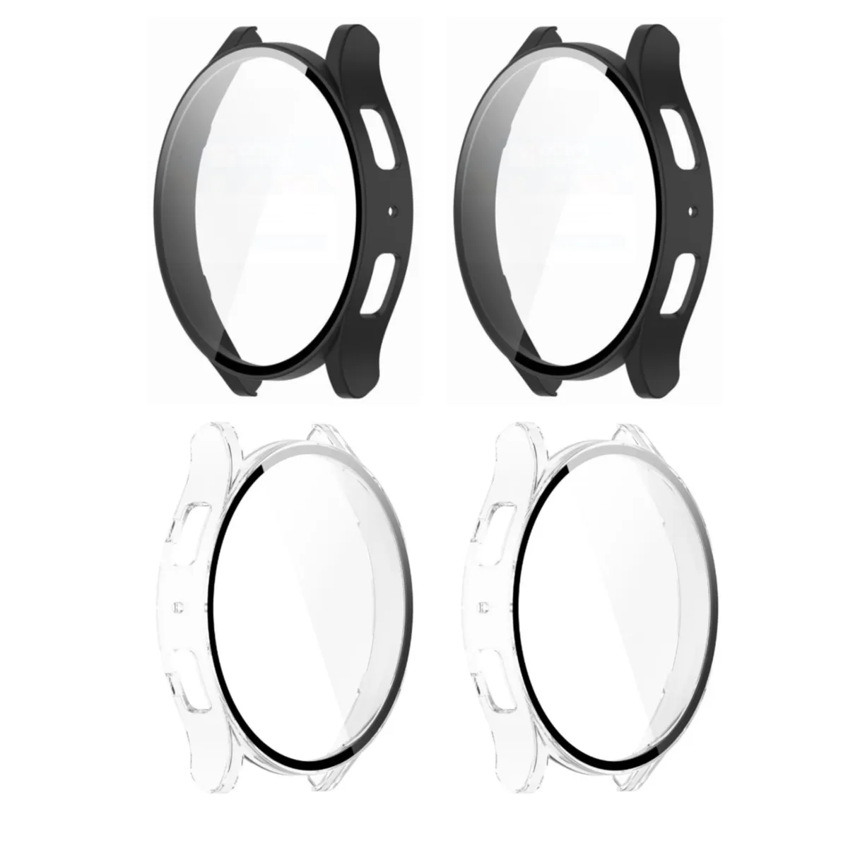 4 Pack - 40mm Hard Case Screen Protectors Compatible with Galaxy Watch 6 - 2 x Black + 2 x Transpar…