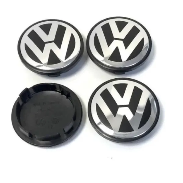 Center wheel cap 65MM compatible with VW - 3B7601171 Black trim (set of 4)