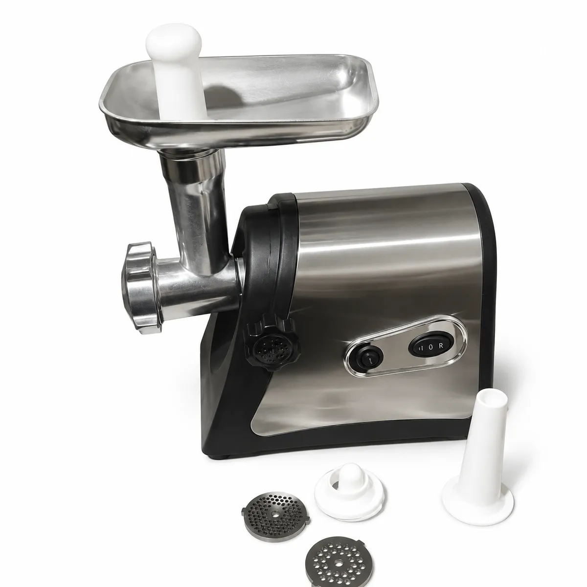 Electric Meat Grinder & Sausage Maker - Stainless Steel, 2 Grinding Plates