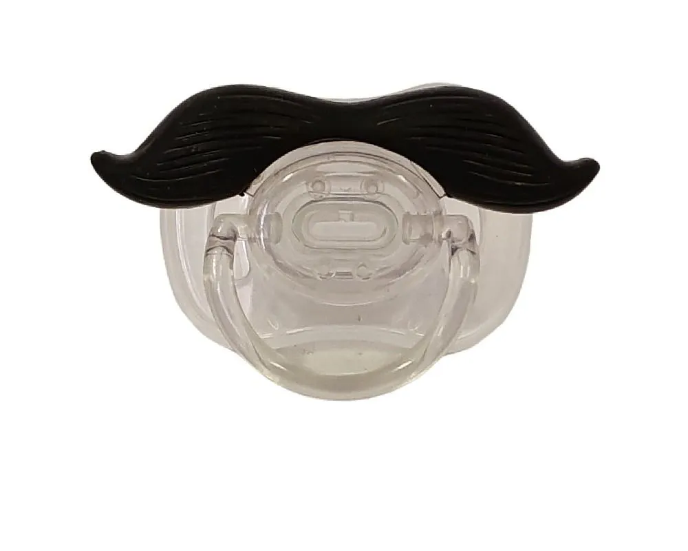 Funny Dummy Pacifiers For Babies - Mustache Design - English