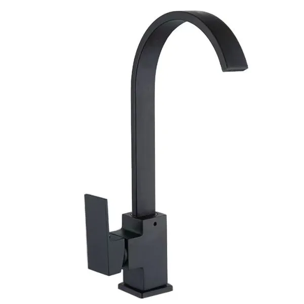360 Degree Swivel Spout Mount Kitchen Mixer - Black
