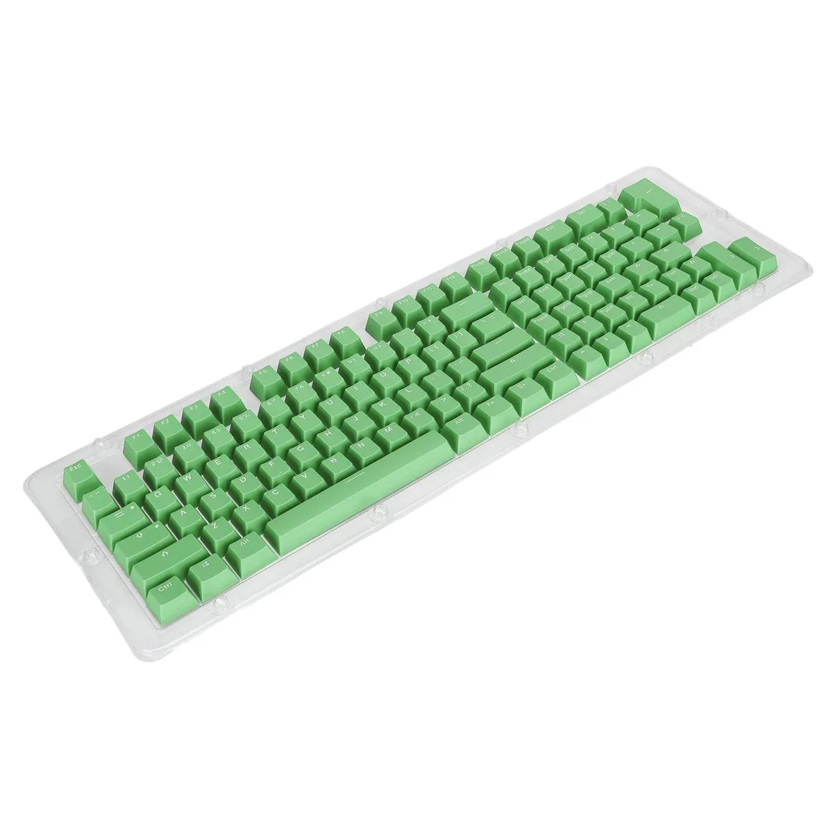 Green White Keycaps Opaque OEM Height for 61-87 Keyboards