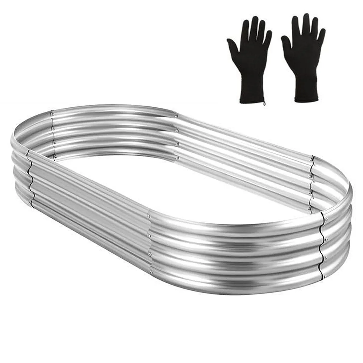 Metal Raised Garden Bed Galvanized Planter Raised Beds for Vegetable Silver