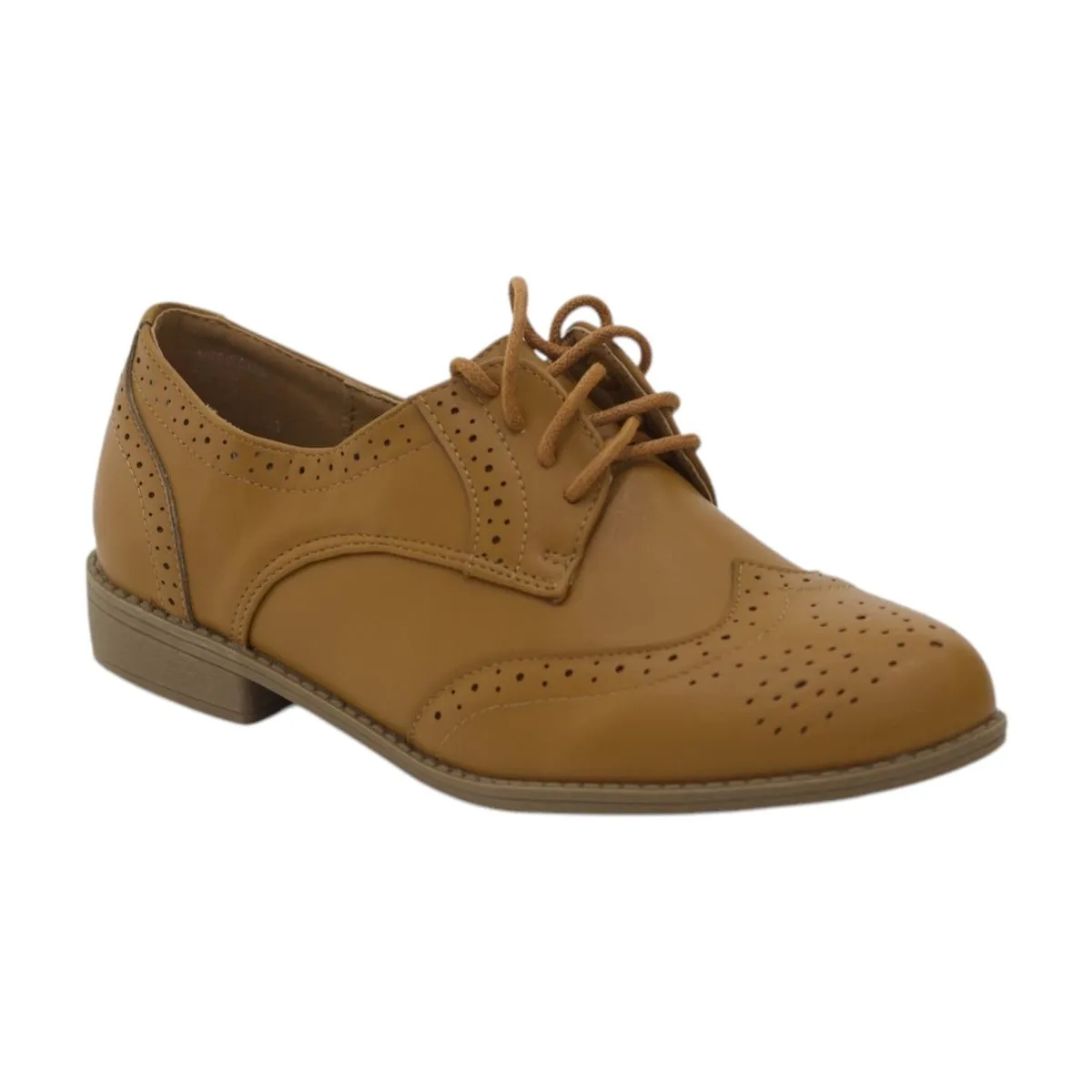 LaMara Paris Vimani 2.5 Heel Lace Up Oxford Shoe - Brown