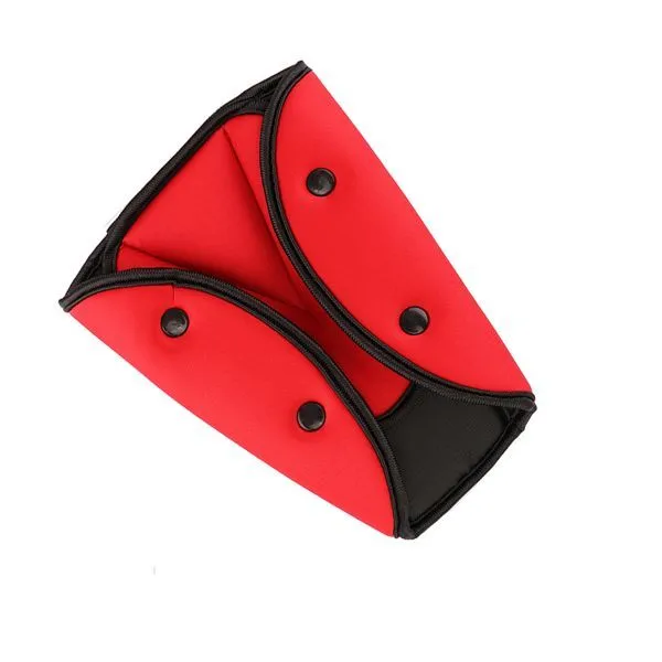 Car Seat Belt Triangle Adjustable Safety Belt For Kids And Babies - Red