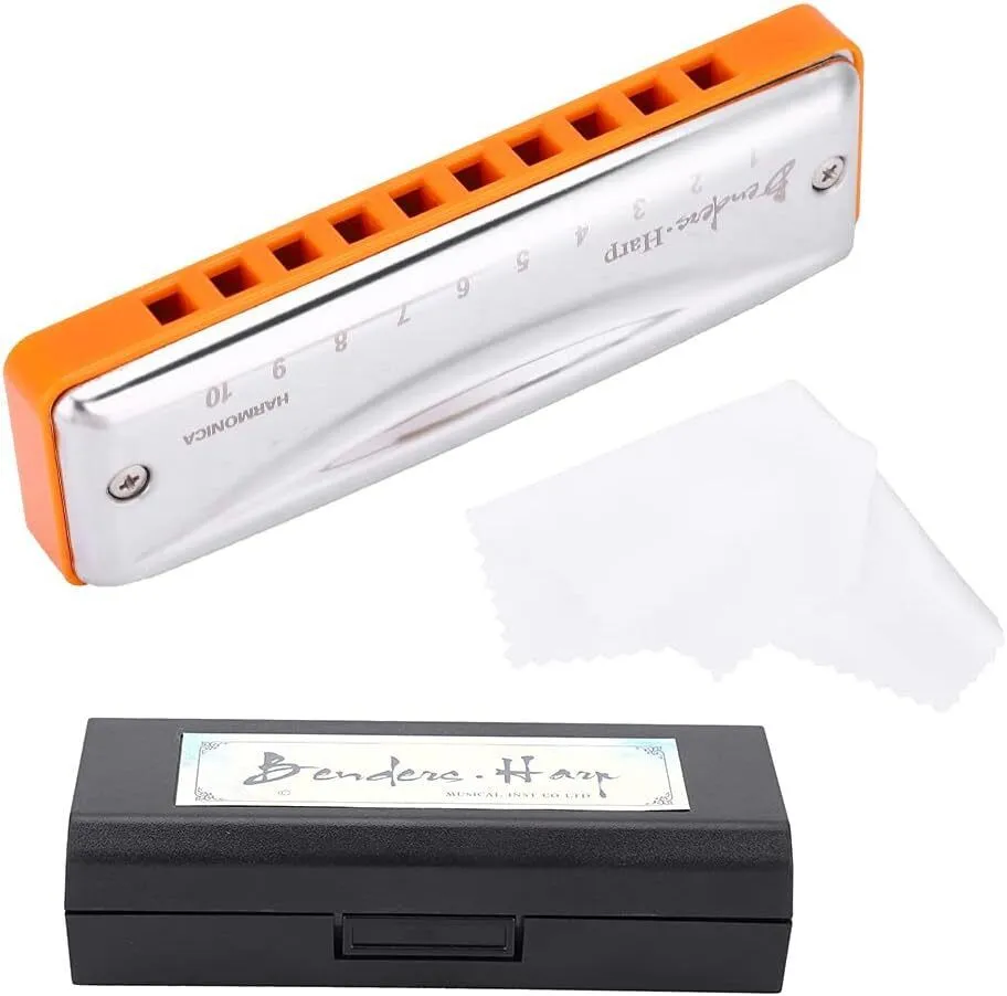 Harmonica Key of C with Phosphor Bronze Alloy 10 Hole 20 Tone for Beginner