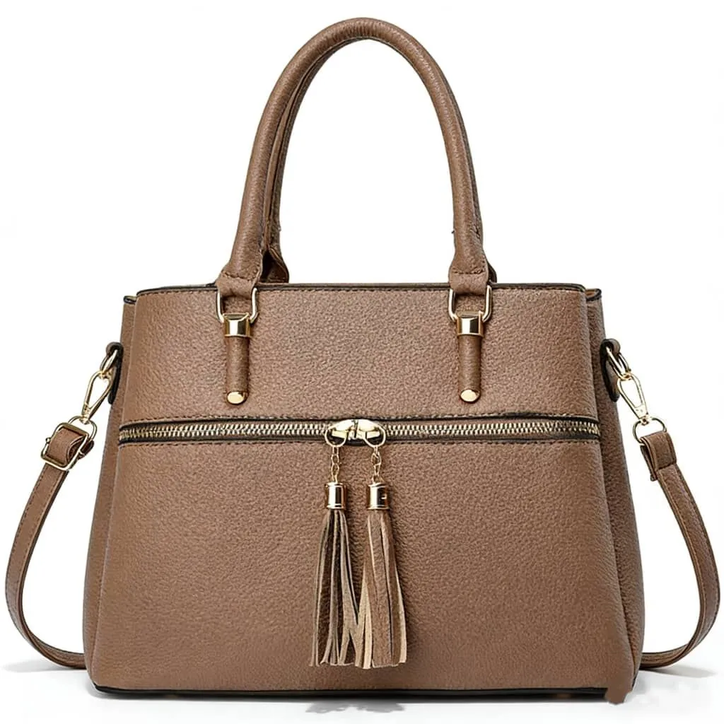 Women's PU Leather Shoulder Bag, Brown, Pack of 1