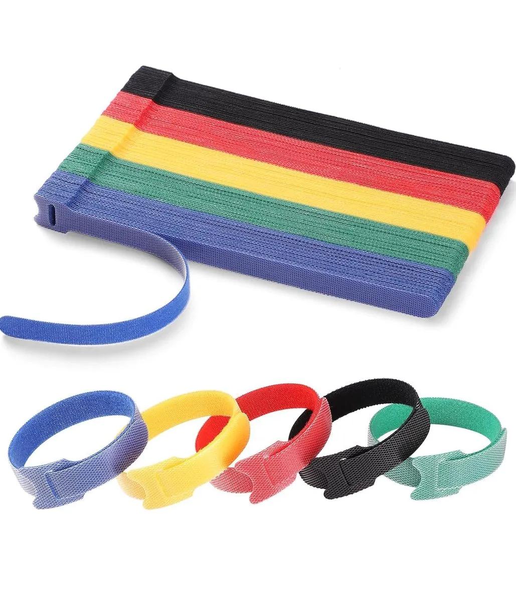50-Pack of 8-Inch Reusable Multipurpose Cable Ties, Adjustable