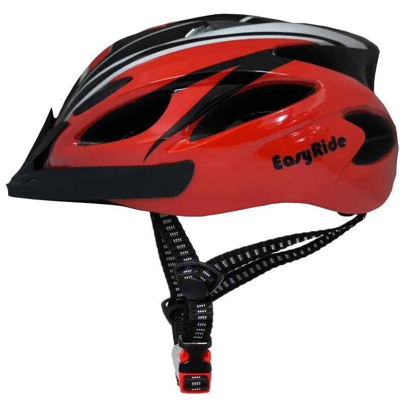 Fluir EasyRide In-Mould Adult Cycling Helmet - M/L Unisize - Black Red