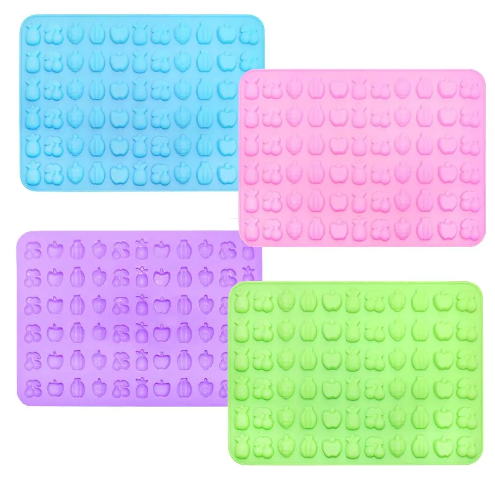 Kitchen Mini Fruits Shaped Silicone Gummy Moulds Set of 4 - 20.5cm