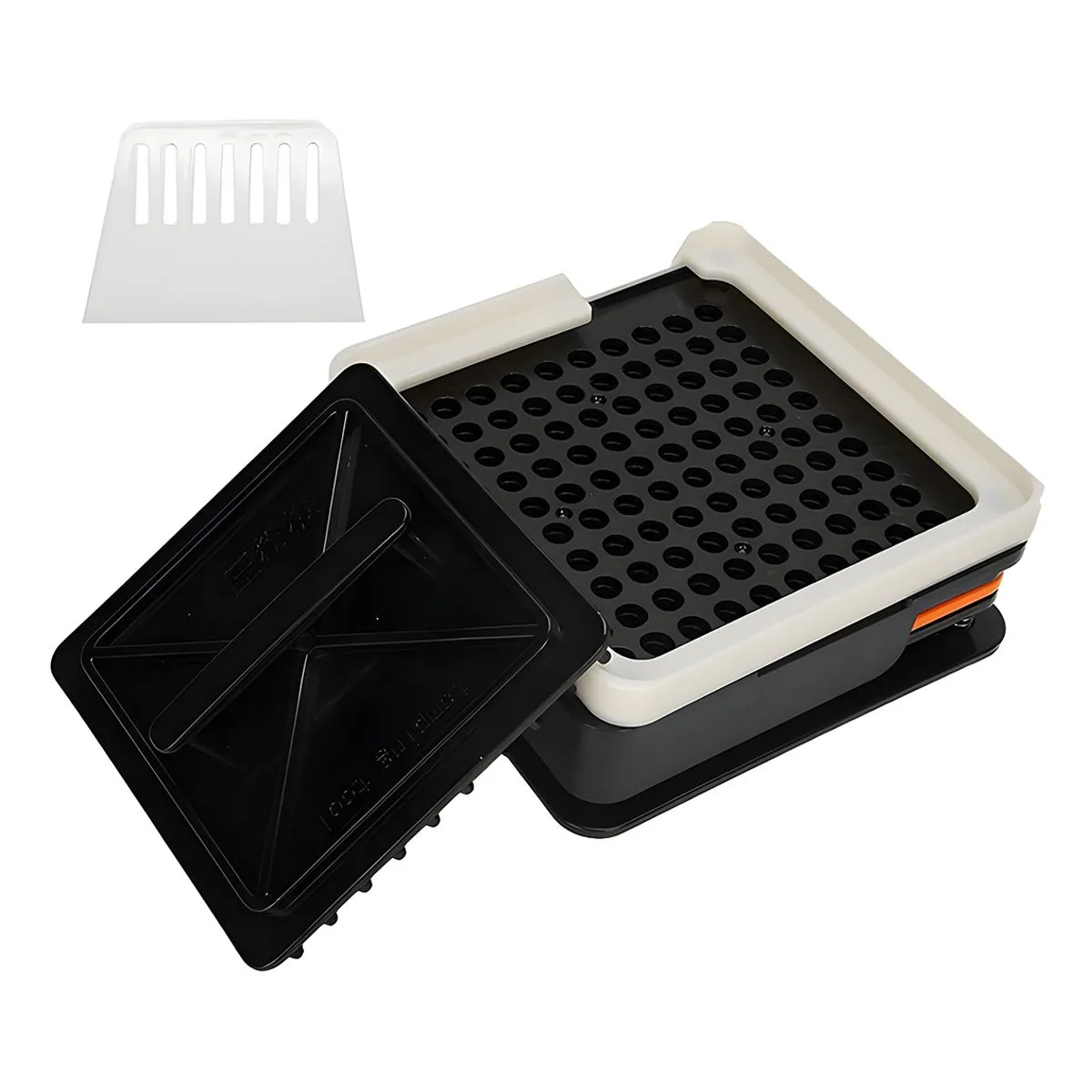 100Holes Capsule Filler Manual DIY Capsule Powder Press Filling Machine Box - Black, Orange
