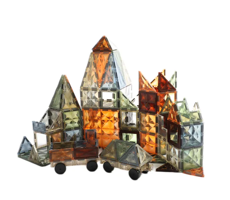 X-HOME Kids' Magnetic Building Tiles - 100 Piece Play Toys - Nature