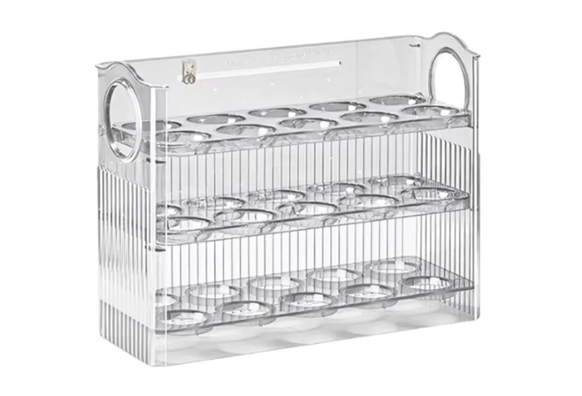 3 Layer 30 Egg Storage Box Space Saving Fridge Pantry Egg Storage Holder