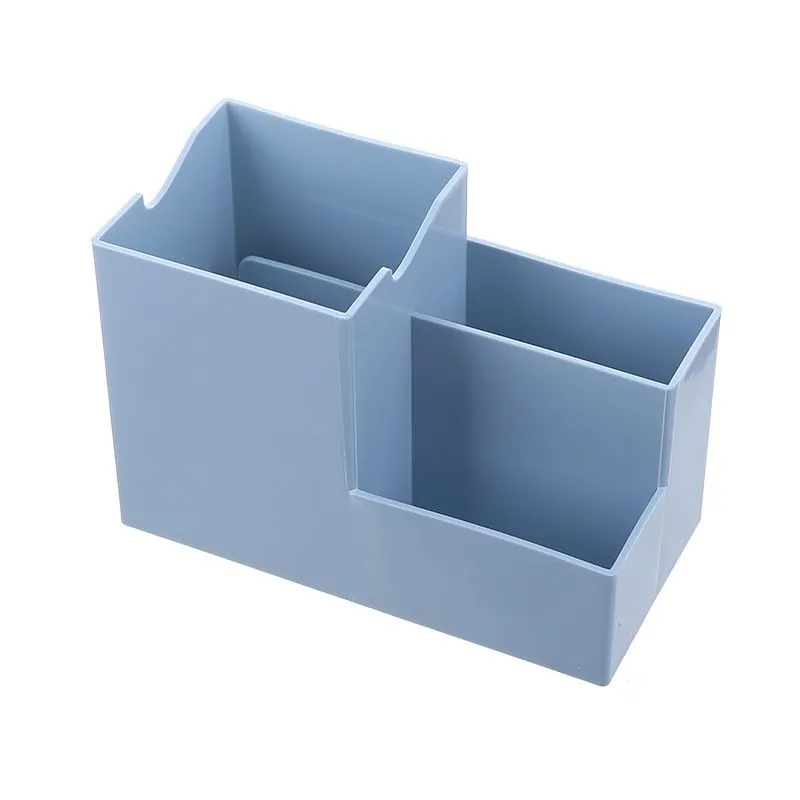 Desktop multifunction penpencil holder officeschool plastic case organizer. - Blue