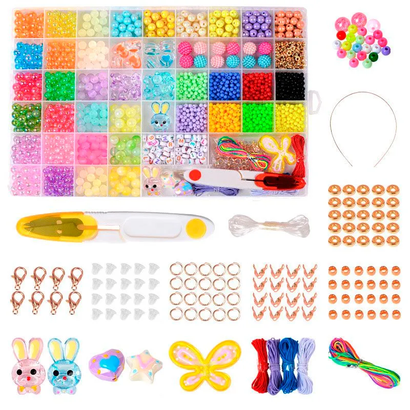 DIY Jewelry Bracelet Making Set - 1900 Beads, Educational Craft Toy