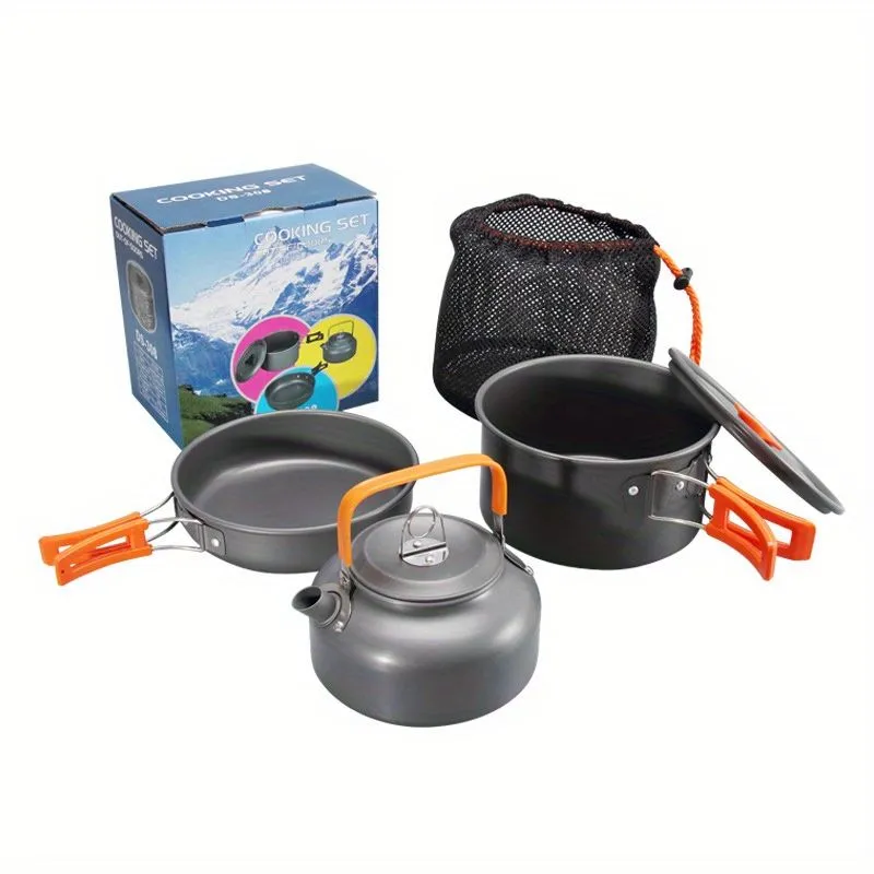 Camping Cookware Set, Aluminum Outdoor Portable Cooking Gear