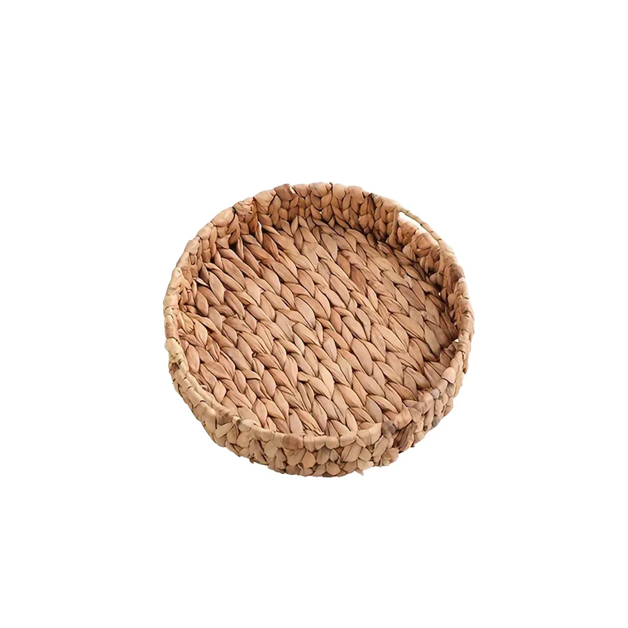 Gourd Grass Woven Storage Tray Desktop Sundries Storage Basket - Brown