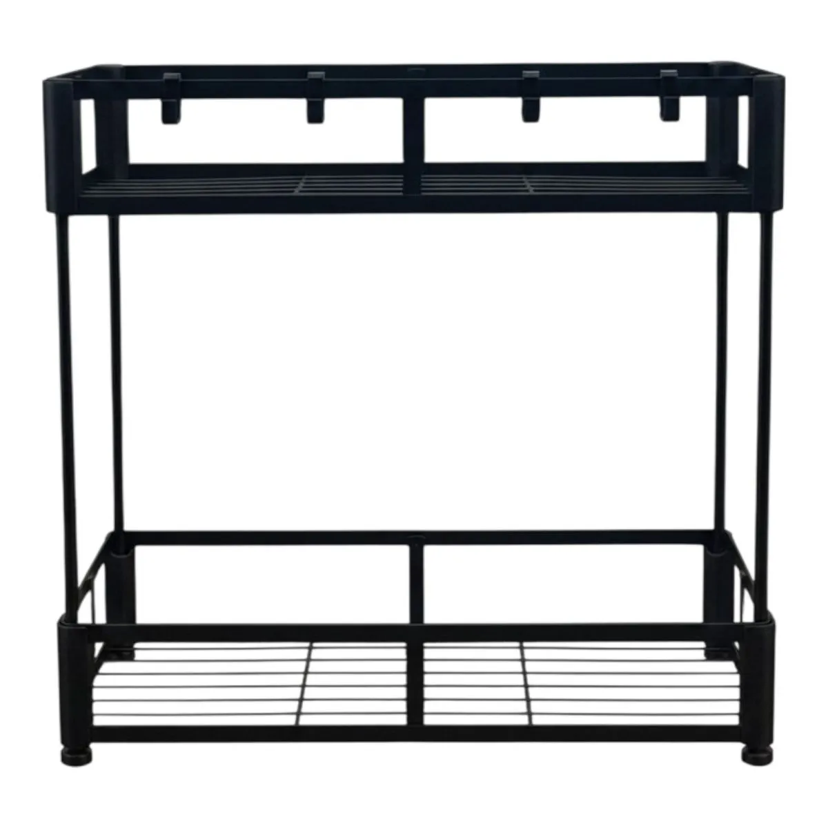 2 Tier Kitchen Storage Rack - Black or White - Black
